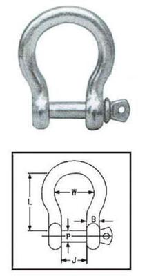 EUROPEAN BOW SHACKLE WITH SCREW PIN